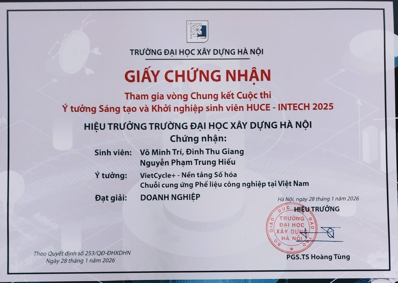 Ý tưởng Đổi mới sáng tạo HUCE INTECH